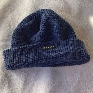Black and blue beanie